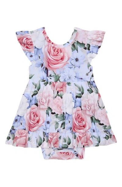 Posh Peanut Babies'  Ruffle Skirted Bodysuit In Blue