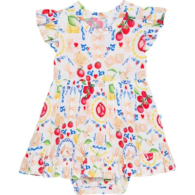 Posh Peanut Babies'  Ruffle Skirted Bodysuit In Multi