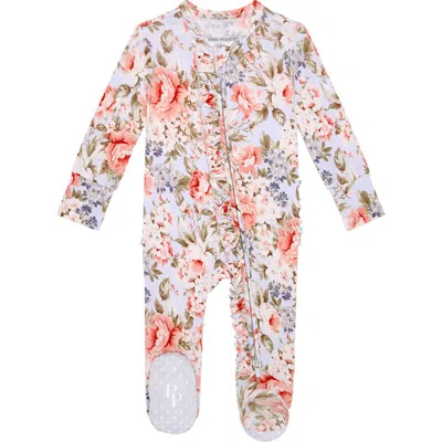 Posh Peanut Babies'  Ruffle Zip Footie In Neutral