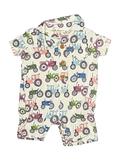 Pre-owned Posh Peanut Babies' Short Sleeve Onesie In White