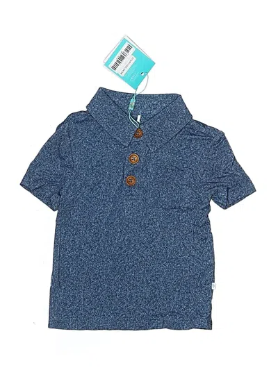 Posh Peanut Kids' Short Sleeve Polo Shirt In Blue