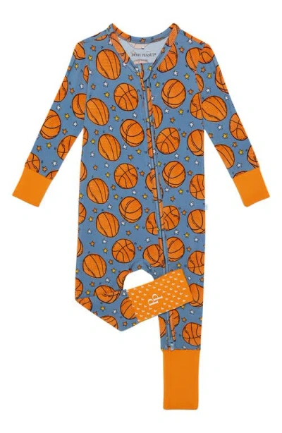 Posh Peanut Babies'  Slam Dunk Fitted Convertible One-piece Pajamas In Blue