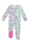Posh Peanut Tasha Ruffle Zip Footie In Blue