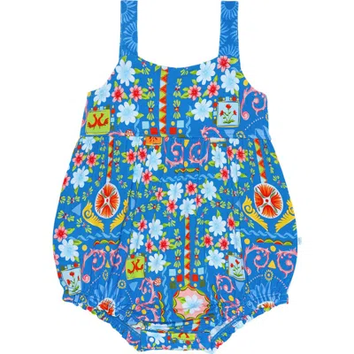 Posh Peanut Babies'  Tie Back Bubble Romper In Blue