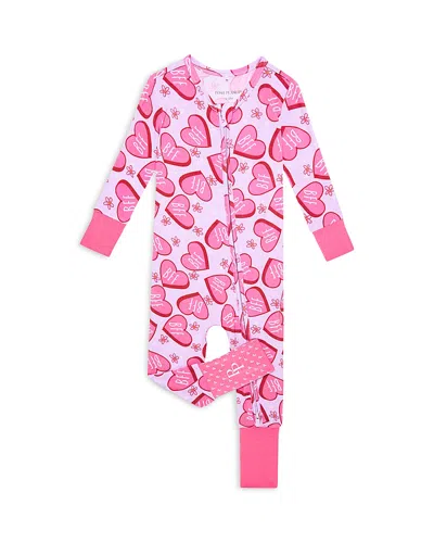 Posh Peanut Unisex Heart Convertible Footie Coverall - Baby In Open Purple