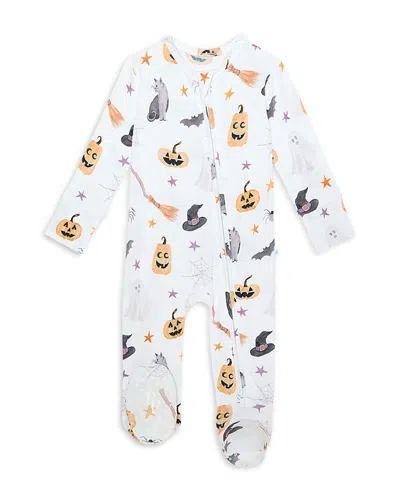 Posh Peanut Unisex Irving Printed Footie - Baby In White