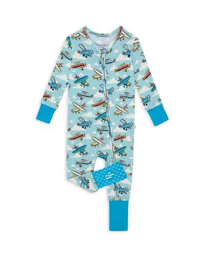 Posh Peanut Unisex Posh Planes Convertible Footie - Baby In Blue