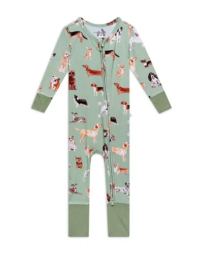 Posh Peanut Unisex Posh Puppies Convertible One Piece Coverall Pajamas - Baby In Green