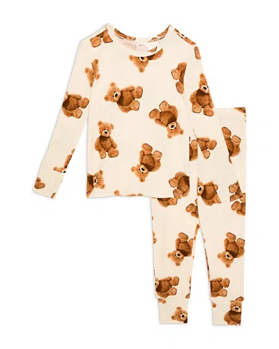 Posh Peanut Unisex Teddy Freddy Classic Pajama Set - Little Kid, Big Kid In Neutral