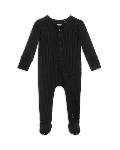 Posh Peanut Unisex Zippered Footie - Baby In Black