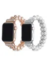 POSH TECH 2-PACK FAUX PEARL APPLE WATCH REPLACEMENT BANDS/42MM-44MM
