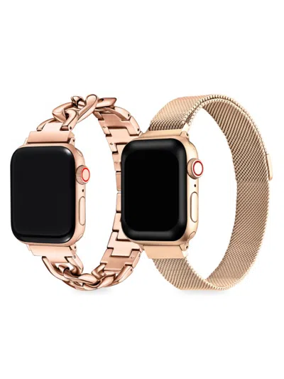 Posh Tech Kids' 2-pack Infinity Stainless Steel Apple Watch Replacement Band/42mm-44mm-45mm In Multi