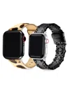 POSH TECH 2-PACK LEATHER & FAUX FUR APPLE WATCH REPLACEMENT BANDS/42MM-44MM
