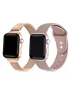 POSH TECH 2-PACK SILICONE & STAINLESS STEEL APPLE WATCH REPLACEMENT BANDS/38MM-40MM
