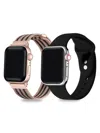 POSH TECH 2-PACK SILICONE & STAINLESS STEEL APPLE WATCH REPLACEMENT BANDS/38MM-40MM