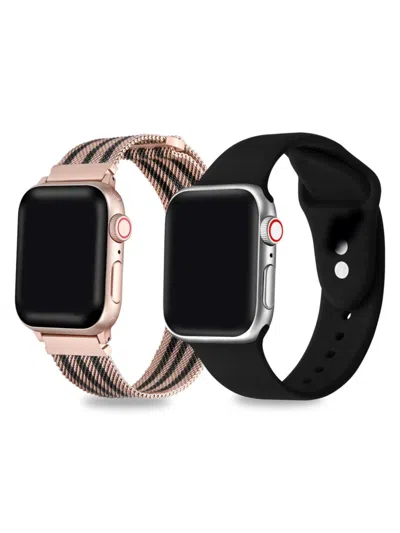 Posh Tech Kids' 2-pack Silicone & Stainless Steel Apple Watch Replacement Bands/38mm-40mm In Multi