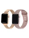 POSH TECH 2-PACK SILICONE & STAINLESS STEEL APPLE WATCH REPLACEMENT BANDS/42MM-44MM