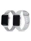 POSH TECH 2-PACK SILICONE & STAINLESS STEEL APPLE WATCH REPLACEMENT BANDS/42MM-44MM