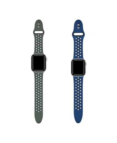 Posh Tech 2 Pack Silicone Band For Apple Watch 44,45,46,49mm In Multi