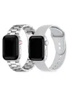POSH TECH 2-PACK STAINLESS STEEL BAND & METALLIC SILICONE APPLE WATCH REPLACEMENT BANDS/42MM-44MM-45MM