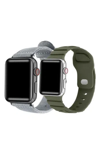 Posh Tech 2-pack Ridge Silicone & Nylon Apple Watch® Watchbands In Multi