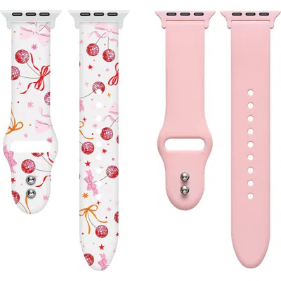 Posh Tech 2-pack Silicone Apple Watch® Watchbands In Pink