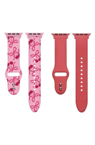 Posh Tech 2-pack Silicone Apple Watch® Watchbands In Pink