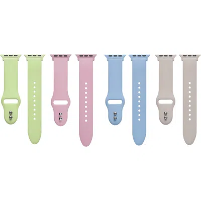 Posh Tech 4-pack Silicone Apple Watch® Watchbands In Green Assorted
