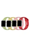 Posh Tech 4-pack Silicone Watchbands In Multi
