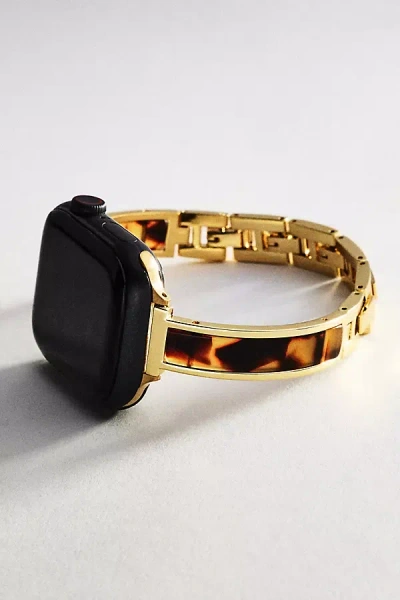 Posh Tech Addison Metal & Tortoise Apple Watch Band In Gold