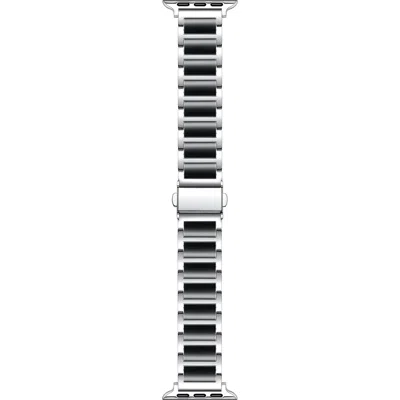 Posh Tech Alec Apple Watchband In Silver/black