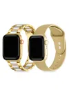 POSH TECH AMELIA 2-PACK STAINLESS STEEL BAND & METALLIC SILICONE APPLE WATCH REPLACEMENT BANDS/38MM-41MM