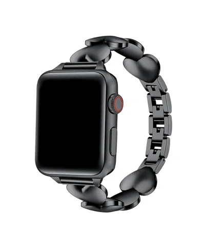 Posh Tech Aphrodite Heart Stainless Steel Band For Apple Watch In Black