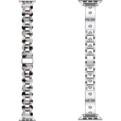 Posh Tech Aria Quinn 2-pack Apple Watch® Watchbands In Silver