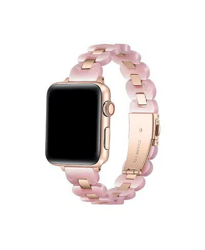 Posh Tech Aria Resin Stainless Steel Band For Apple Watch In Pink