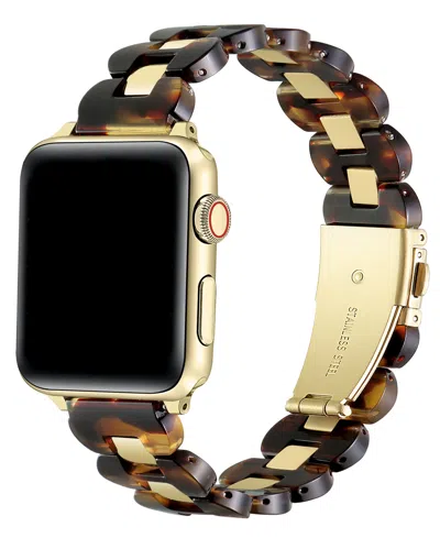 Posh Tech Aria Scalloped Resin Stainless Steel Band For Apple Watch In Brown