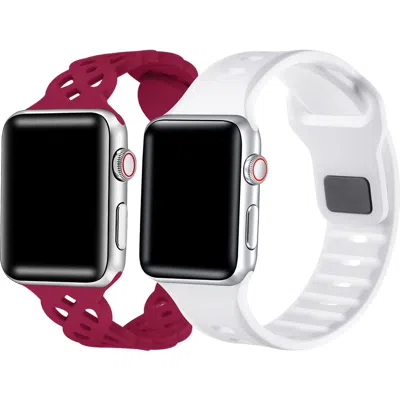 Posh Tech Assorted Lace Silicone 2-pack Apple Watch® Watchbands In Multi