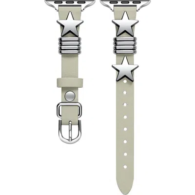 Posh Tech Austin Star Leather Apple Watch® Watchband In Green