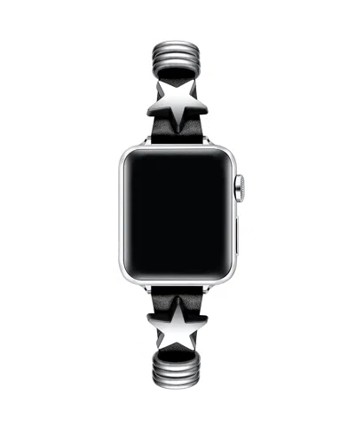Posh Tech Austin Star Leather Band For Apple Watch In Black
