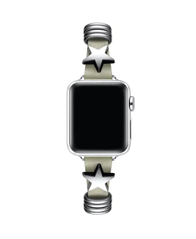 Posh Tech Austin Star Leather Band For Apple Watch In Gray
