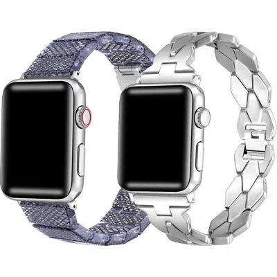 Posh Tech Ava Set Of 2 Resin & Stainless Steel Watchbands In Multi