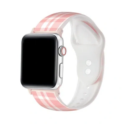 Posh Tech Blush Plaid Silicone Band For Apple Watch + Smartwatch In Multi