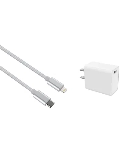 Posh Tech Braided Mfi Lightning Fast Type-c Charging Cable In Gold