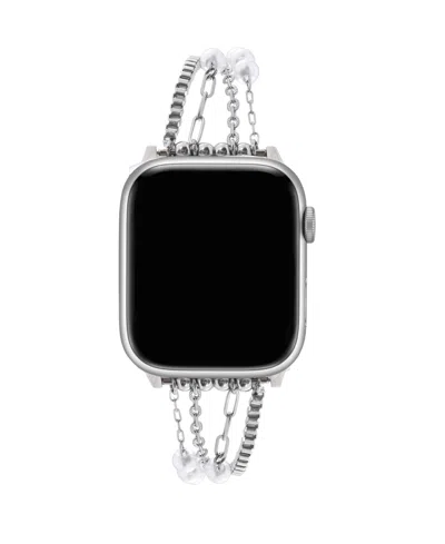 Posh Tech Cape Stainless Steel Band For Apple Watch In Silver