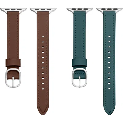 Posh Tech Carmen 2-pack Apple Watch® Watchbands In Brown Assorted