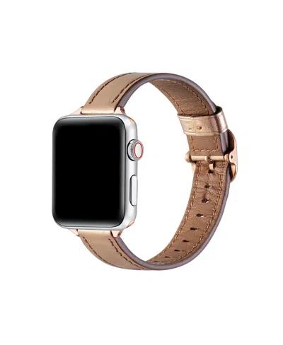 Posh Tech Carmen Metallic Leather Band For Apple Watch, Fits All Apple Watch Models In Gold