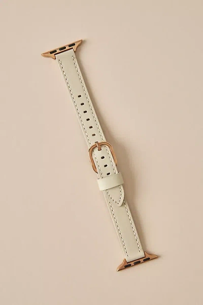 Posh Tech Carmen Skinny Leather Apple Watch Band In White