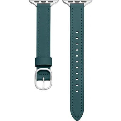 Posh Tech Carmen Skinny Leather Apple Watch® Watchband In Green