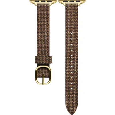 Posh Tech Carmen Tartan Fabric & Leather Apple Watch® Watchband In Brown
