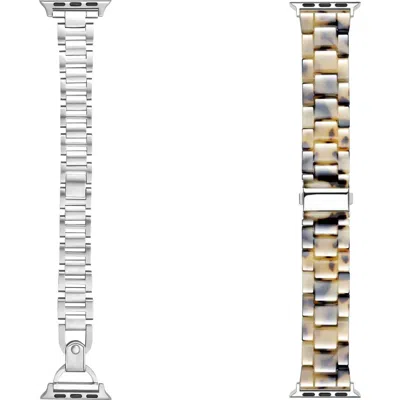 Posh Tech Claire Avery 2-pack Apple Watch® Watchbands In Silver Assorted
